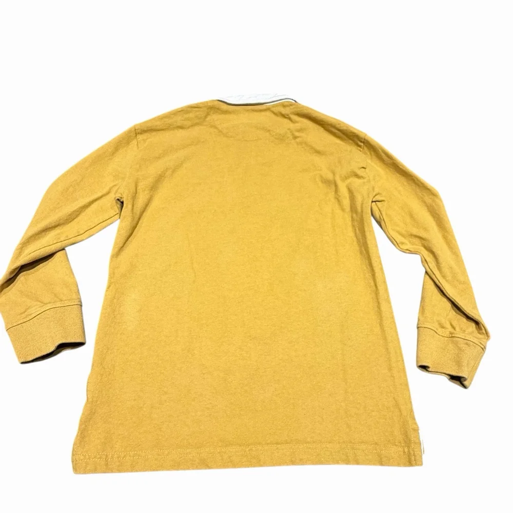Old Navy Boys Rugby Polo Shirt Collar Long‎ Sleeve Large 10-12 Mustard Yellow